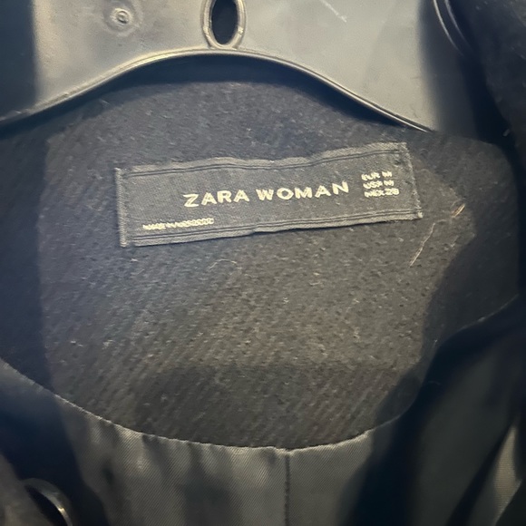 Zara black Pea coat with gold hardware- size Medium- worn once - Picture 5 of 10